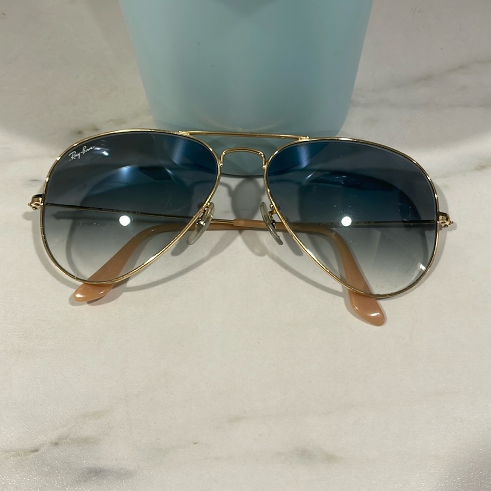 Ray ban aviator-blue and gold